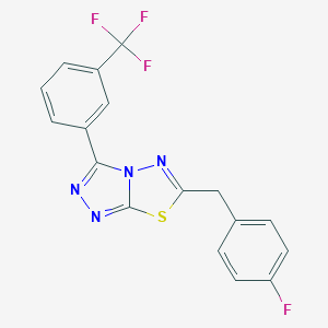 molecular formula C17H10F4N4S B287439 6-(4-Fluorobenzyl)-3-[3-(trifluoromethyl)phenyl][1,2,4]triazolo[3,4-b][1,3,4]thiadiazole 