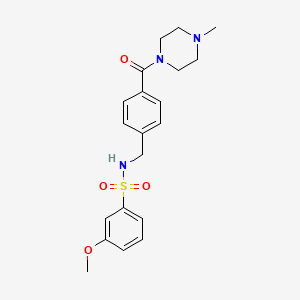 molecular formula C20H25N3O4S B2874390 3-甲氧基-N-{4-[(4-甲基-1-哌嗪基)羰基]苄基}苯磺酰胺 CAS No. 690643-90-4