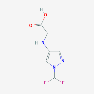 molecular formula C6H7F2N3O2 B2874391 2-[[1-(Difluoromethyl)pyrazol-4-yl]amino]acetic acid CAS No. 2247207-35-6