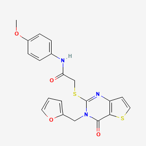 2-{[3-(furan-2-ylmethyl)-4-oxo-3,4-dihydrothieno[3,2-d]pyrimidin-2-yl]sulfanyl}-N-(4-methoxyphenyl)acetamide