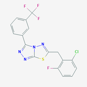 molecular formula C17H9ClF4N4S B287440 6-(2-Chloro-6-fluorobenzyl)-3-[3-(trifluoromethyl)phenyl][1,2,4]triazolo[3,4-b][1,3,4]thiadiazole 
