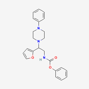 Phenyl (2-(furan-2-yl)-2-(4-phenylpiperazin-1-yl)ethyl)carbamate