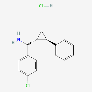 B2874419 (4-Chlorophenyl)-[(1R,2R)-2-phenylcyclopropyl]methanamine;hydrochloride CAS No. 2230795-64-7
