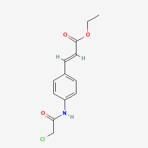 molecular formula C13H14ClNO3 B2874420 Ethyl 3-[4-(2-chloroacetamido)phenyl]prop-2-enoate CAS No. 92026-46-5