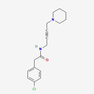 molecular formula C17H21ClN2O B2874421 2-(4-氯苯基)-N-(4-(哌啶-1-基)丁-2-炔-1-基)乙酰胺 CAS No. 1396856-59-9