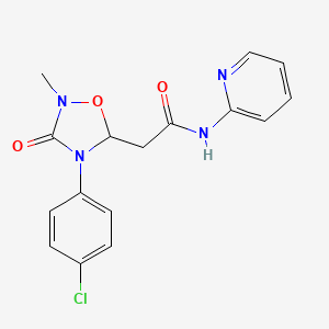 molecular formula C16H15ClN4O3 B2874428 2-[4-(4-chlorophenyl)-2-methyl-3-oxo-1,2,4-oxadiazolan-5-yl]-N-(2-pyridinyl)acetamide CAS No. 478033-72-6