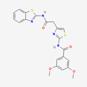 molecular formula C21H18N4O4S2 B2874431 N-(4-(2-(benzo[d]thiazol-2-ylamino)-2-oxoethyl)thiazol-2-yl)-3,5-dimethoxybenzamide CAS No. 946358-32-3