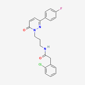 molecular formula C21H19ClFN3O2 B2874439 2-(2-chlorophenyl)-N-(3-(3-(4-fluorophenyl)-6-oxopyridazin-1(6H)-yl)propyl)acetamide CAS No. 1058499-66-3