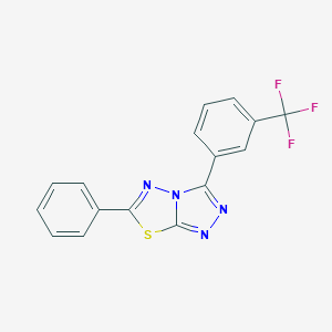 molecular formula C16H9F3N4S B287444 6-Phenyl-3-[3-(trifluoromethyl)phenyl][1,2,4]triazolo[3,4-b][1,3,4]thiadiazole 