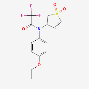 molecular formula C14H14F3NO4S B2874441 N-(1,1-dioxido-2,3-dihydrothiophen-3-yl)-N-(4-ethoxyphenyl)-2,2,2-trifluoroacetamide CAS No. 1017657-31-6