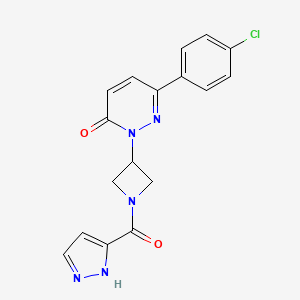 6-(4-Chlorophenyl)-2-[1-(1H-pyrazole-5-carbonyl)azetidin-3-yl]pyridazin-3-one