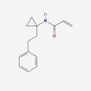 molecular formula C14H17NO B2874443 N-[1-(2-Phenylethyl)cyclopropyl]prop-2-enamide CAS No. 2411250-24-1