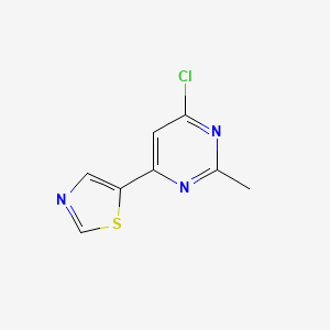 molecular formula C8H6ClN3S B2874445 5-(6-氯-2-甲基嘧啶-4-基)噻唑 CAS No. 1159818-34-4