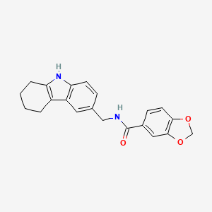 molecular formula C21H20N2O3 B2874453 N-((2,3,4,9-tetrahydro-1H-carbazol-6-yl)methyl)benzo[d][1,3]dioxole-5-carboxamide CAS No. 852138-24-0