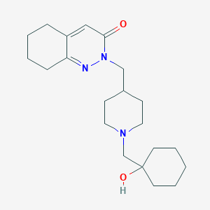 molecular formula C21H33N3O2 B2874461 2-({1-[(1-Hydroxycyclohexyl)methyl]piperidin-4-yl}methyl)-2,3,5,6,7,8-hexahydrocinnolin-3-one CAS No. 2189434-31-7