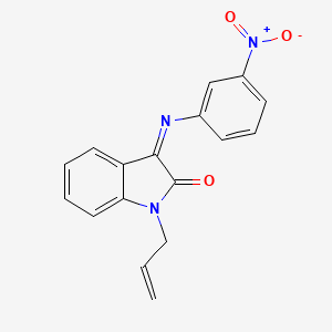 molecular formula C17H13N3O3 B2874462 1-烯丙基-3-[(3-硝基苯基)亚氨基]-1,3-二氢-2H-吲哚-2-酮 CAS No. 338414-71-4