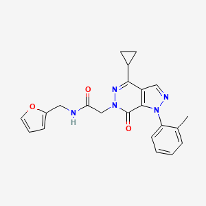 molecular formula C22H21N5O3 B2874465 2-(4-cyclopropyl-7-oxo-1-(o-tolyl)-1H-pyrazolo[3,4-d]pyridazin-6(7H)-yl)-N-(furan-2-ylmethyl)acetamide CAS No. 1105202-55-8