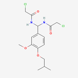 molecular formula C16H22Cl2N2O4 B2874469 2-chloro-N-[[(2-chloroacetyl)amino]-[3-methoxy-4-(2-methylpropoxy)phenyl]methyl]acetamide CAS No. 618861-88-4