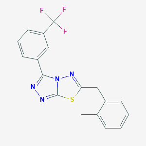 molecular formula C18H13F3N4S B287447 6-(2-Methylbenzyl)-3-[3-(trifluoromethyl)phenyl][1,2,4]triazolo[3,4-b][1,3,4]thiadiazole 