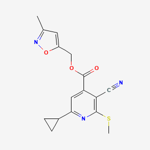 (3-Methyl-1,2-oxazol-5-yl)methyl 3-cyano-6-cyclopropyl-2-(methylsulfanyl)pyridine-4-carboxylate