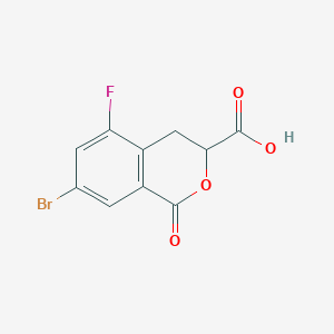 molecular formula C10H6BrFO4 B2874480 7-Bromo-5-fluoro-1-oxo-3,4-dihydroisochromene-3-carboxylic acid CAS No. 1595011-53-2
