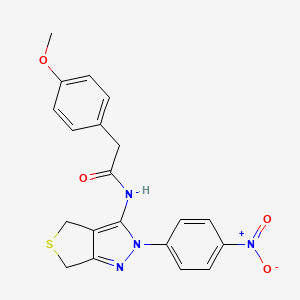 2-(4-methoxyphenyl)-N-(2-(4-nitrophenyl)-4,6-dihydro-2H-thieno[3,4-c]pyrazol-3-yl)acetamide