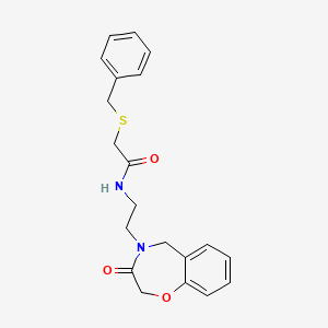 2-(benzylthio)-N-(2-(3-oxo-2,3-dihydrobenzo[f][1,4]oxazepin-4(5H)-yl)ethyl)acetamide