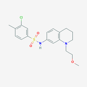 molecular formula C19H23ClN2O3S B2874491 3-chloro-N-(1-(2-methoxyethyl)-1,2,3,4-tetrahydroquinolin-7-yl)-4-methylbenzenesulfonamide CAS No. 1172985-65-7