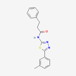 N-[5-(3-methylphenyl)-1,3,4-thiadiazol-2-yl]-3-phenylpropanamide