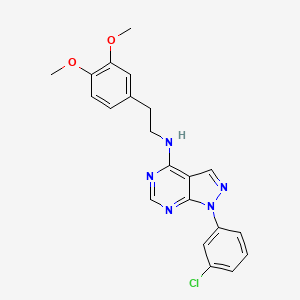 molecular formula C21H20ClN5O2 B2874493 1-(3-chlorophenyl)-N-[2-(3,4-dimethoxyphenyl)ethyl]-1H-pyrazolo[3,4-d]pyrimidin-4-amine CAS No. 890942-99-1