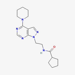 N-(2-(4-(piperidin-1-yl)-1H-pyrazolo[3,4-d]pyrimidin-1-yl)ethyl)cyclopentanecarboxamide