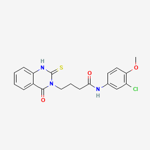N-(3-chloro-4-methoxyphenyl)-4-(4-oxo-2-sulfanylidene-1H-quinazolin-3-yl)butanamide
