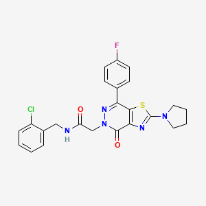 N-(2-chlorobenzyl)-2-(7-(4-fluorophenyl)-4-oxo-2-(pyrrolidin-1-yl)thiazolo[4,5-d]pyridazin-5(4H)-yl)acetamide