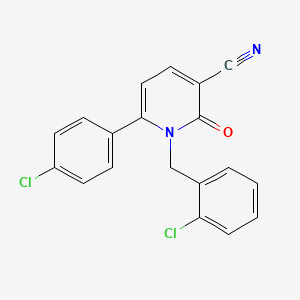 molecular formula C19H12Cl2N2O B2874508 1-(2-Chlorobenzyl)-6-(4-chlorophenyl)-2-oxo-1,2-dihydro-3-pyridinecarbonitrile CAS No. 339109-61-4