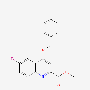 molecular formula C19H16FNO3 B2874514 Methyl 6-fluoro-4-((4-methylbenzyl)oxy)quinoline-2-carboxylate CAS No. 1358496-06-6