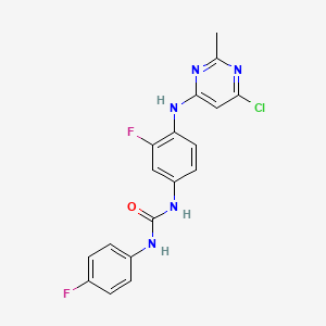 molecular formula C18H14ClF2N5O B2874516 1-(4-((6-Chloro-2-methylpyrimidin-4-yl)amino)-3-fluorophenyl)-3-(4-fluorophenyl)urea CAS No. 1956318-44-7