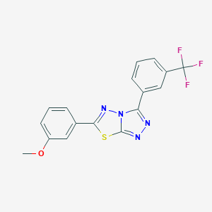 molecular formula C17H11F3N4OS B287452 Methyl 3-{3-[3-(trifluoromethyl)phenyl][1,2,4]triazolo[3,4-b][1,3,4]thiadiazol-6-yl}phenyl ether 