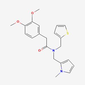 2-(3,4-dimethoxyphenyl)-N-((1-methyl-1H-pyrrol-2-yl)methyl)-N-(thiophen-2-ylmethyl)acetamide