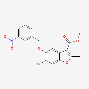 molecular formula C18H14BrNO6 B2874533 Methyl 6-bromo-2-methyl-5-[(3-nitrophenyl)methoxy]-1-benzofuran-3-carboxylate CAS No. 385421-45-4