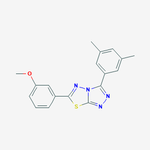 molecular formula C18H16N4OS B287454 3-[3-(3,5-Dimethylphenyl)[1,2,4]triazolo[3,4-b][1,3,4]thiadiazol-6-yl]phenyl methyl ether 