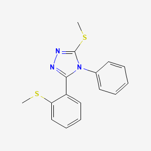 molecular formula C16H15N3S2 B2874546 3-(methylsulfanyl)-5-[2-(methylsulfanyl)phenyl]-4-phenyl-4H-1,2,4-triazole CAS No. 339015-45-1
