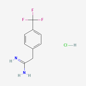 molecular formula C9H10ClF3N2 B2874553 2-[4-(Trifluoromethyl)phenyl]ethanimidamide hydrochloride CAS No. 1187436-91-4