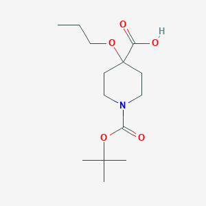 molecular formula C14H25NO5 B2874554 1-[(2-甲基丙烷-2-基)氧羰基]-4-丙氧基哌啶-4-羧酸 CAS No. 2138084-77-0