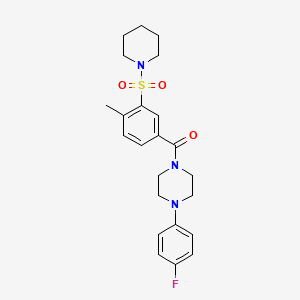 [4-(4-Fluorophenyl)piperazin-1-yl]-(4-methyl-3-piperidin-1-ylsulfonylphenyl)methanone