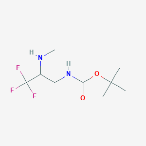 molecular formula C9H17F3N2O2 B2874560 叔丁基 N-[3,3,3-三氟-2-(甲基氨基)丙基]氨基甲酸酯 CAS No. 2031259-01-3