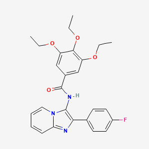 molecular formula C26H26FN3O4 B2874561 3,4,5-triethoxy-N-[2-(4-fluorophenyl)imidazo[1,2-a]pyridin-3-yl]benzamide CAS No. 850930-03-9