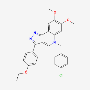molecular formula C27H24ClN3O3 B2874565 5-(4-chlorobenzyl)-3-(4-ethoxyphenyl)-7,8-dimethoxy-5H-pyrazolo[4,3-c]quinoline CAS No. 902597-91-5