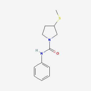 molecular formula C12H16N2OS B2874568 3-(甲硫基)-N-苯基吡咯烷-1-甲酰胺 CAS No. 1795303-81-9