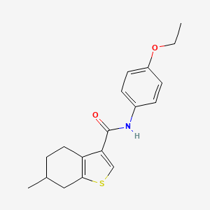 molecular formula C18H21NO2S B2874571 N-(4-ethoxyphenyl)-6-methyl-4,5,6,7-tetrahydro-1-benzothiophene-3-carboxamide CAS No. 846026-28-6