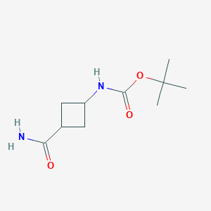 molecular formula C10H18N2O3 B2874572 tert-butyl N-(3-carbamoylcyclobutyl)carbamate CAS No. 2143202-33-7